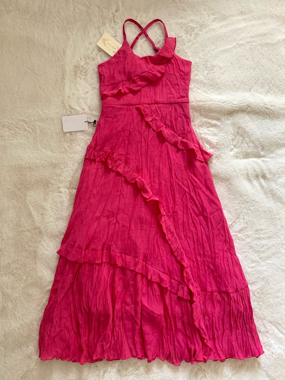 Mia Joy Joyfolie Pink ruffle Fae dress Girl 8 NWT